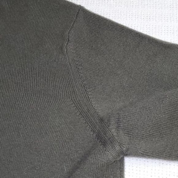 Hawick Scotland Pure Lambswool Sz. XL‎ Deep Army Green Vneck Sweater - Picture 5 of 9